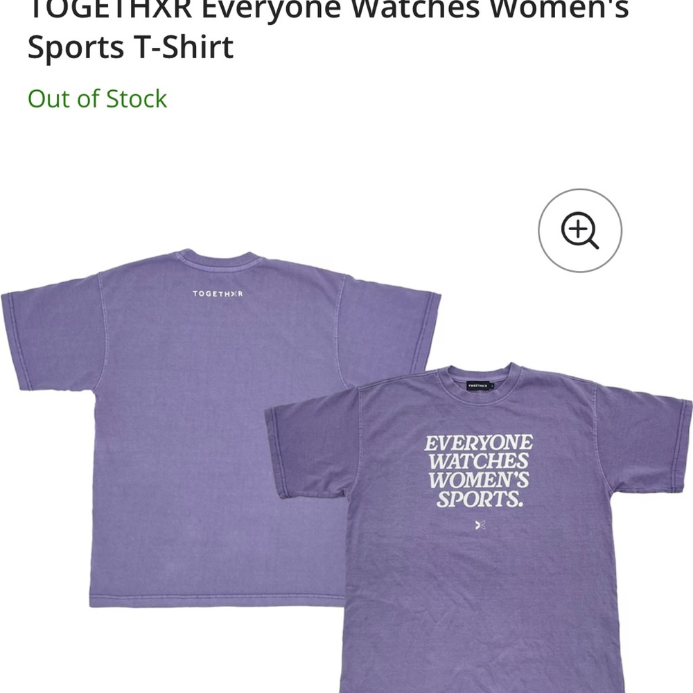 Rare!! Like New - Violet Togethxr Everyone Watches Women’s Sports T-Shirt - L